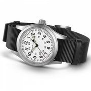 Hamilton Khaki Field H69439910 Mechanical (38mm) White Dial / Black Textile NATO Strap Men's Watch