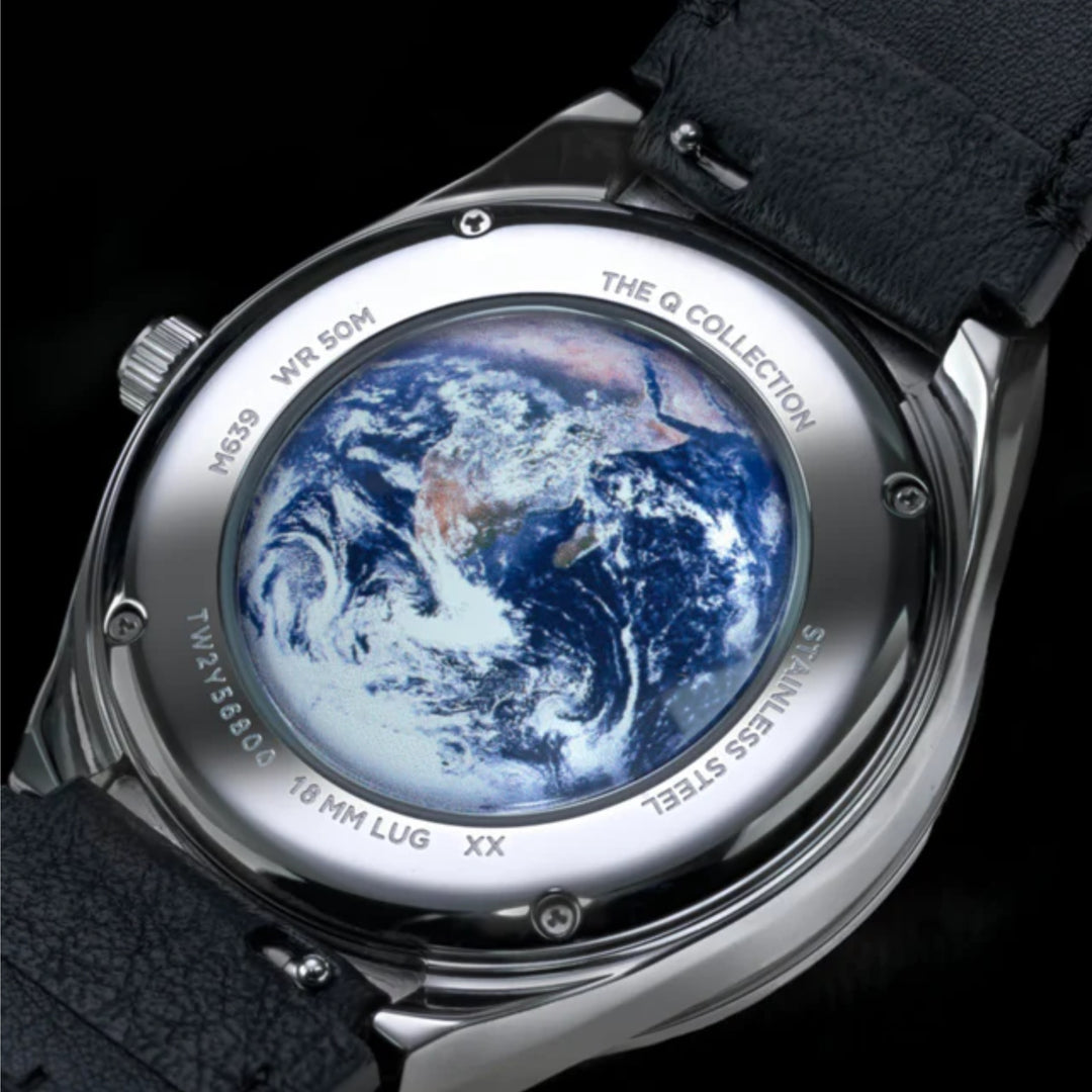 Timex Q Timex NASA Special Edition TW2Y56800 Multifunction (40mm) Black Dial / Black Leather Strap Men's Watch