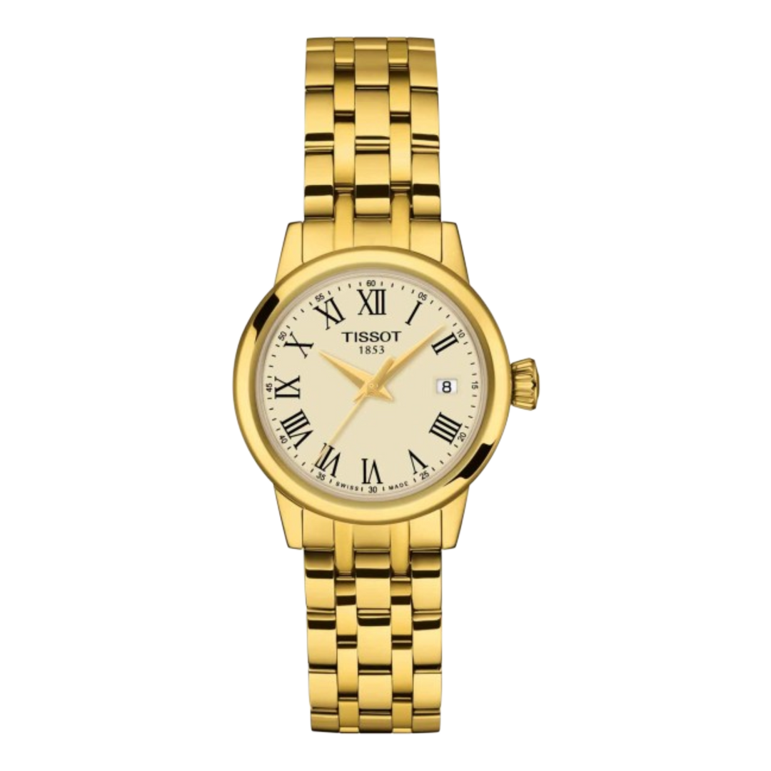Tissot Classic Dream T1292103326300 Quartz (28mm) Ivory Dial / Gold PVD Stainless Steel Bracelet Women's Watch