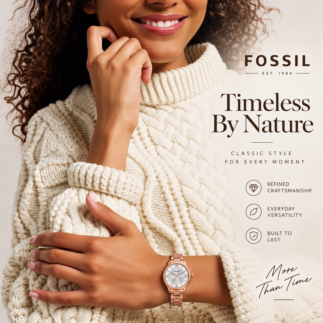 Fossil Gilmore 28mm Three-Hand Rose Gold-Tone Stainless Steel
Women's Watch