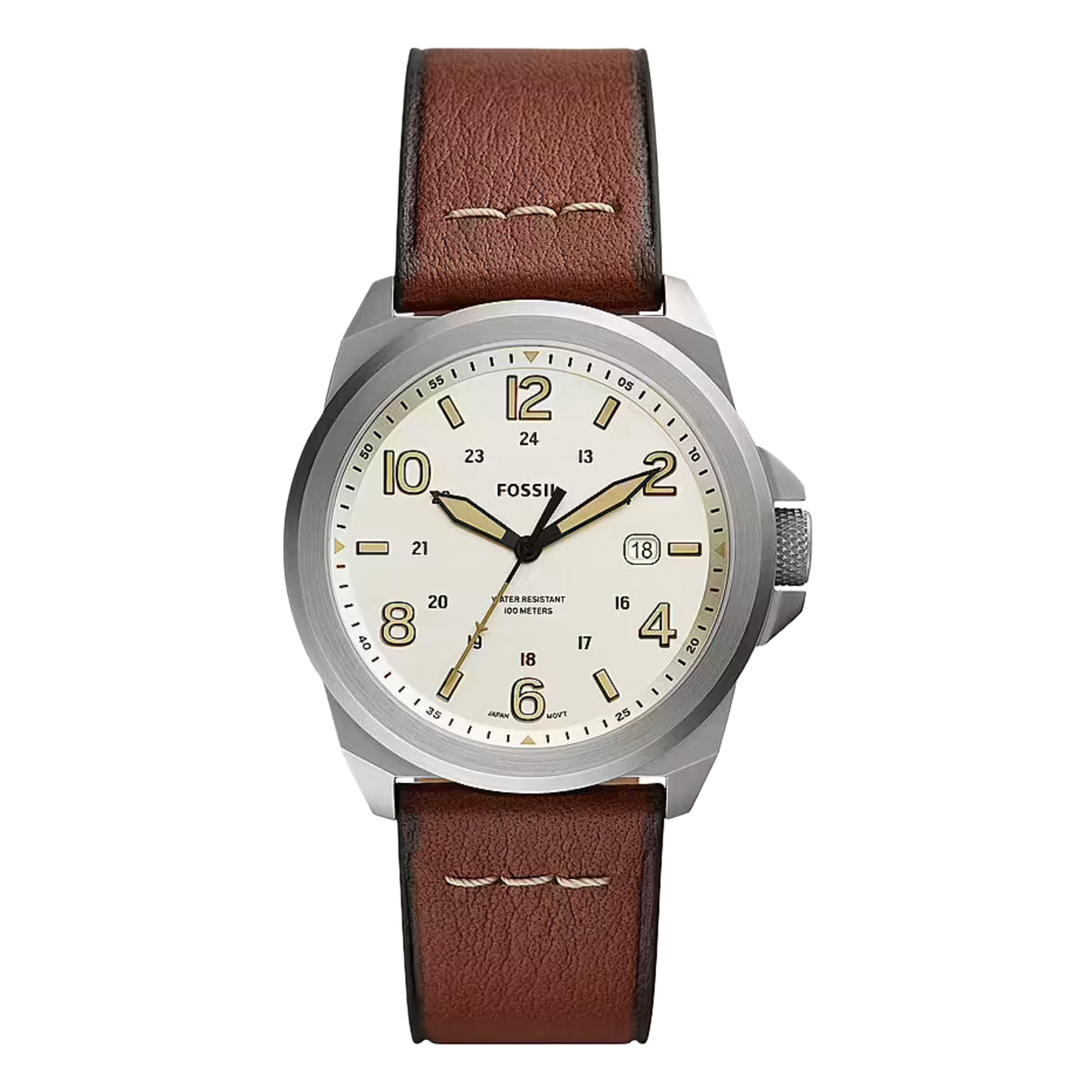 Fossil  FS5919 Cream Dial Chronograph Brown Eco Leather Strap Men’s Watch