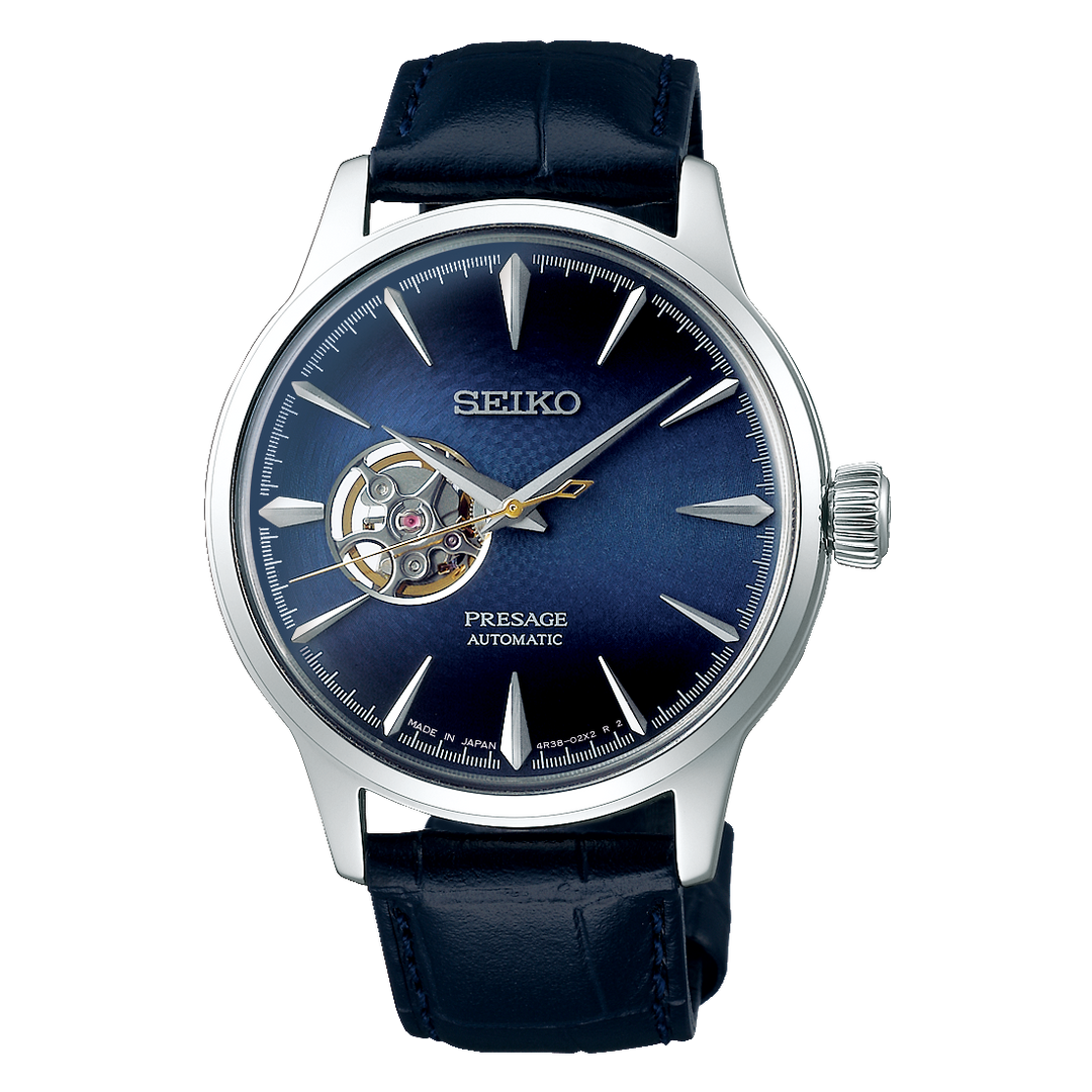 Seiko Presage Cocktail Time ‘Blue Moon’ (40.5mm) SSA405J1 Deep Blue Dial / Blue Calfskin Leather Strap Men's Watch