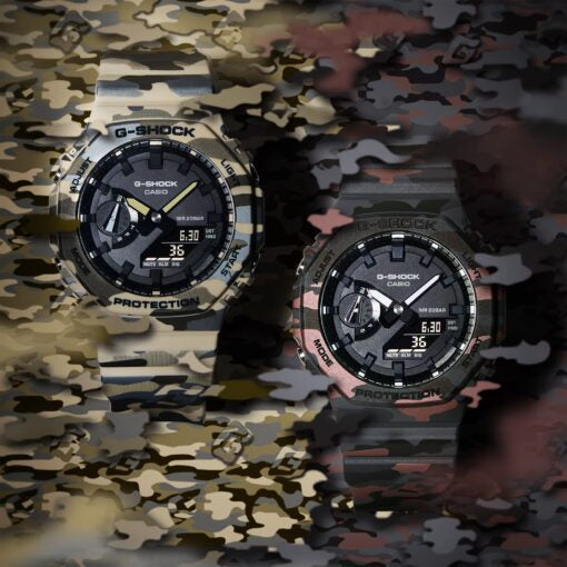 Casio G-Shock 2100 Series GA-2100CM-8AER Original Camouflage (45.4mm) Black Dial / Red Camo Resin Band
Men's Watch