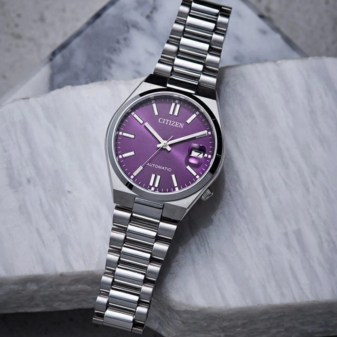 Citizen Tsuyosa Automatic ‘New’ (37mm) NJ0200-50W Sunray Purple Dial SS Bracelet Automatic Mens/Womens Watch