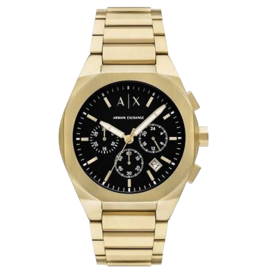 Armani Exchange AX4180 Chronograph (42mm) Black Dial / Gold-Tone Stainless Steel Bracelet Men's Watch