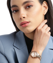 Fossil BQ1571 Modern Sophisticate Textured Dial Three-Hand Stainless Steel Rose Gold Women's Watch