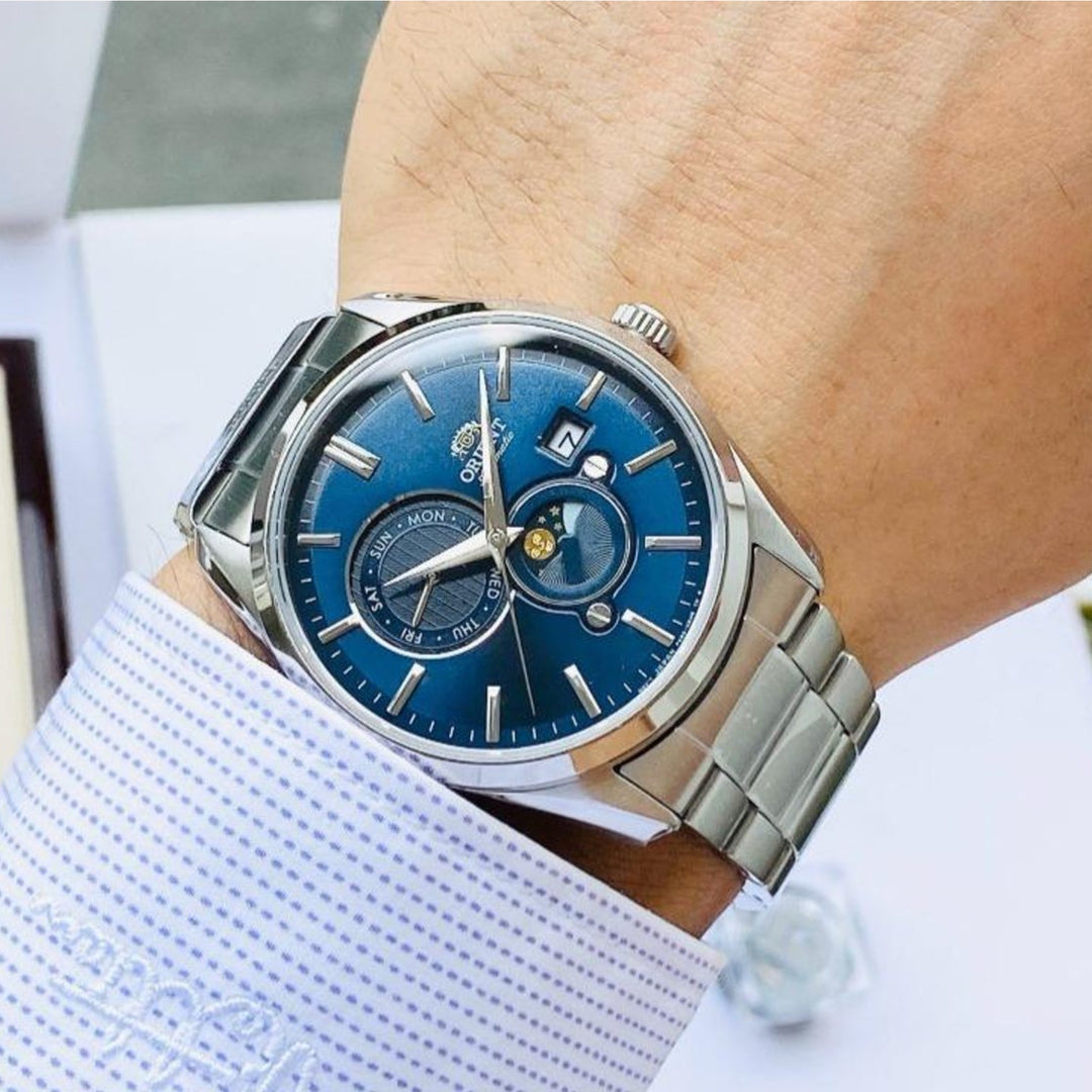 Orient Contemporary Sun & Moon Blue Dial Automatic RA-AK0308L10B Men's Watch