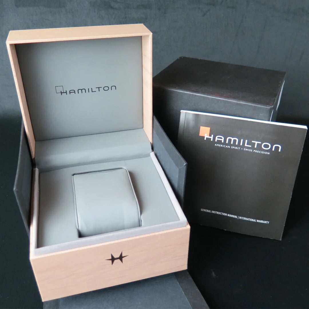 Hamilton American H38446732 Classic Intra-Matic Auto Chrono (40mm) Black & Orange Dial / Black Perforated Leather Strap
Men's Watch