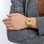 Casio B640WGG-9DF Vintage Digital Quartz Stainless Steel 50M Illuminator Women's Watch