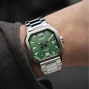 Casio Standard MTP-B195D-3AV Analogue Quartz Green Dial Polished Steel Strap Men’s Watch