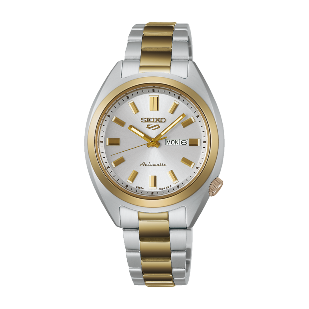 Seiko 5 Sports SRE024K1  ‘ Hebitama’ SNXS Automatic (32mm) Silver Dial / Two-Tone Stainless Steel Bracelet Women's Watch