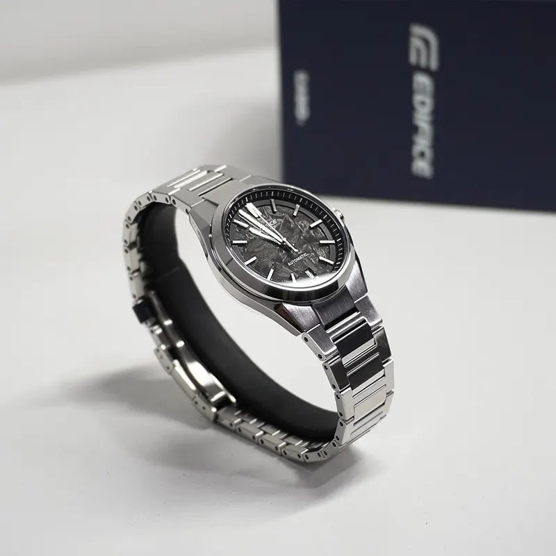 Casio Edifice EFK-100 Series EFK-100CD-1ADR Mechanical (39mm) Forged Carbon Dial / Stainless Steel Bracelet Mens Watch