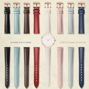 14mm Navy Blue Soft Cowhide Watchband for Casio,Citizen, DW, Fossil Plain Genuine Leather Watch band for Women’s Watch