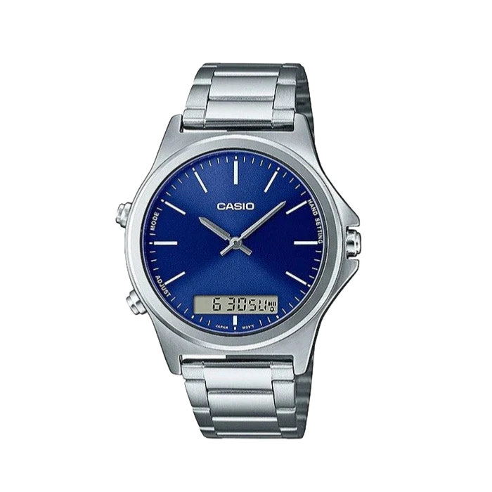 Casio Standard Dual Time Analogue MTP-VC01D-3EUDF Quartz Royal Blue Dial Men’s Watch