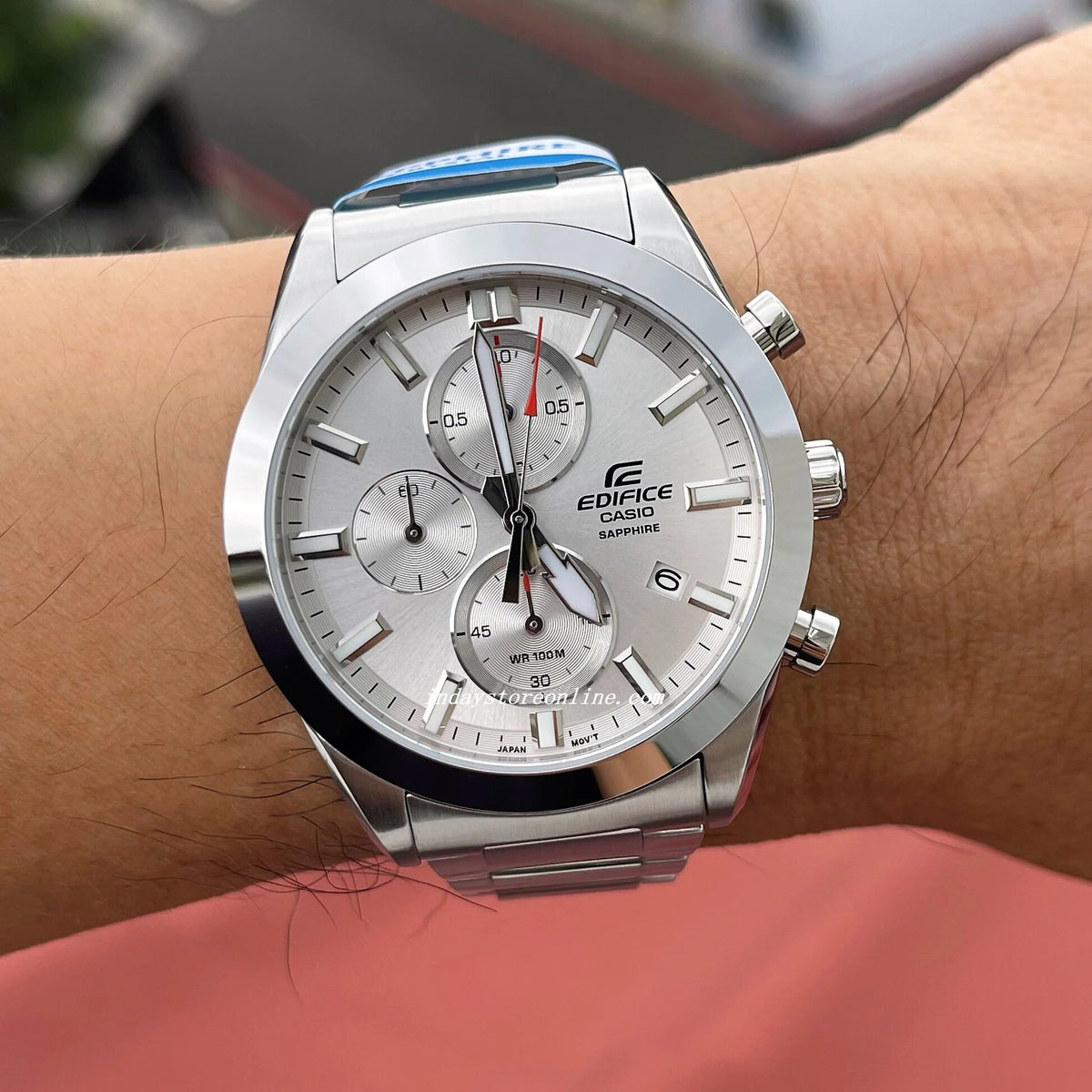 Edifize Casio Edifice EFB-710D-7AVUEF Chronograph 41mm Silver Dial Stainless S ...