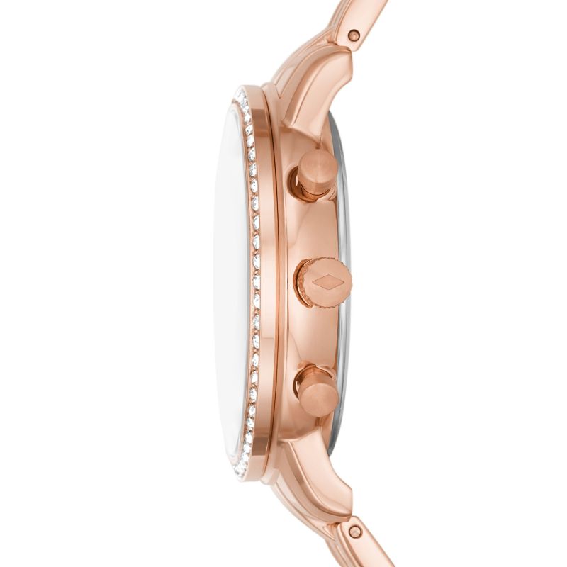 Fossil ES5218 Brown Mother of Pearl Dial Rose Gold Stainless Steel Chronograph Women's Watch