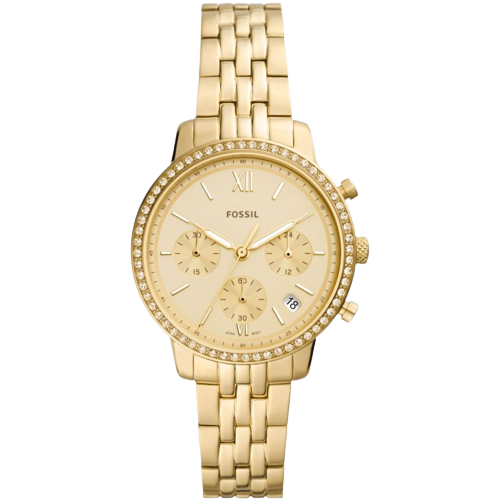 Fossil ES5219 Neutra Gold Chronograph Dial Gold Stainless Steel Bracelet Women's Watch