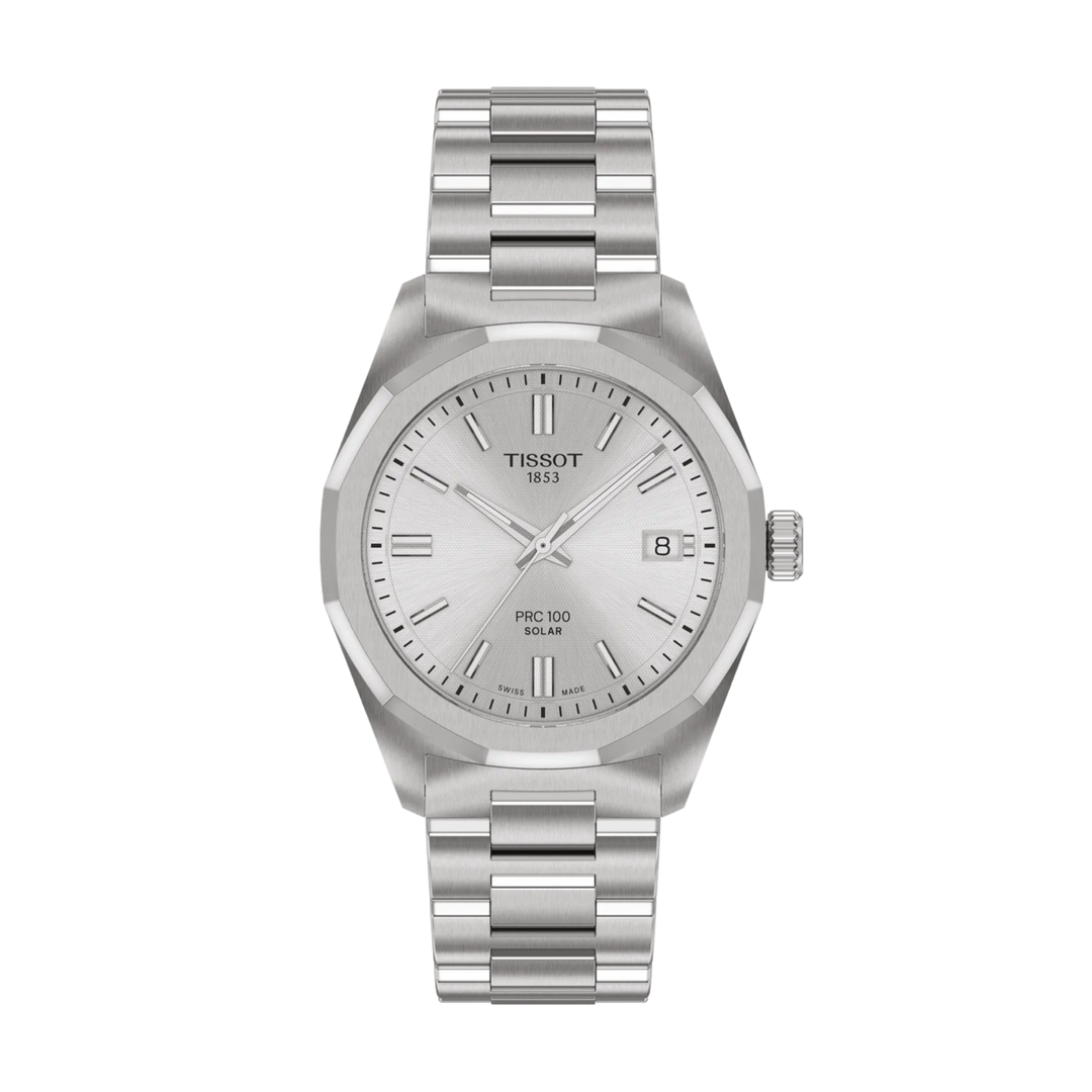 Tissot PRC 100 Solar (34mm) T1518221103100 Silver Dial / Stainless Steel Bracelet Women's Watch