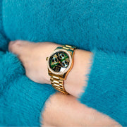 Michael Kors Lexington MK4924 Lux Multifunction (34mm) Green Dial / Gold PVD Stainless Steel Bracelet Women's Watch