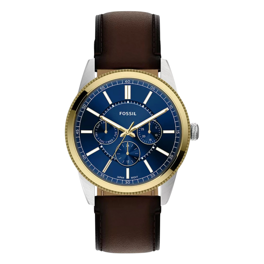 Fossil Pearson FS6195 (42mm) Multifunction Brown Leather Blue Dial Men's Watch