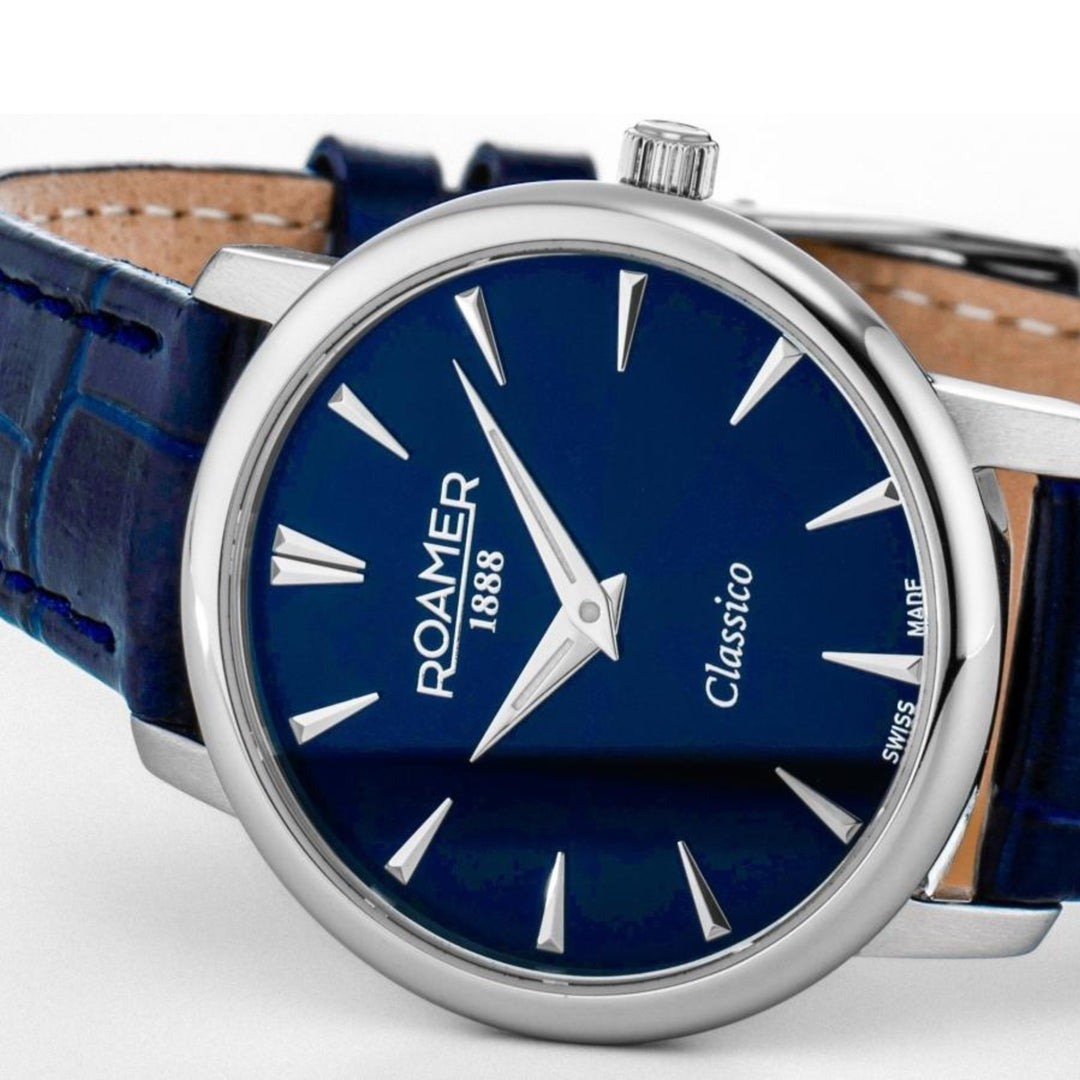 Roamer Classico 971857 41 45 05 Quartz (30mm) Blue Dial / Blue Leather Strap Women's Watch