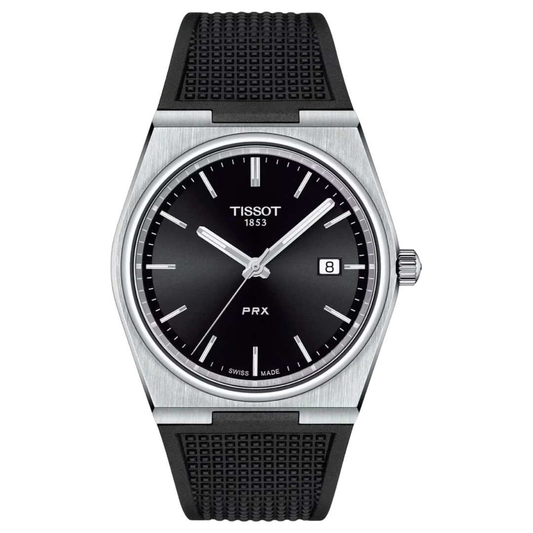 Tissot T1374101705100 PRX Quartz 40mm Black Dial Black Silicone Strap Men's Watch