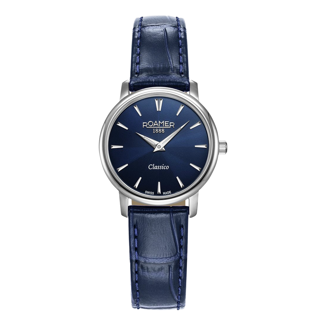Roamer Classico 971857 41 45 05 Quartz (30mm) Blue Dial / Blue Leather Strap Women's Watch