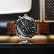 Timex Marlin Moonphase (40mm) TW2W51000 Ocean Green Dial / Brown Leather Strap