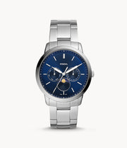 Fossil FS5907 Neutra Minimalist Moon Phase Blue Dial Quartz Men's Watch - mzwatcheslk srilanka