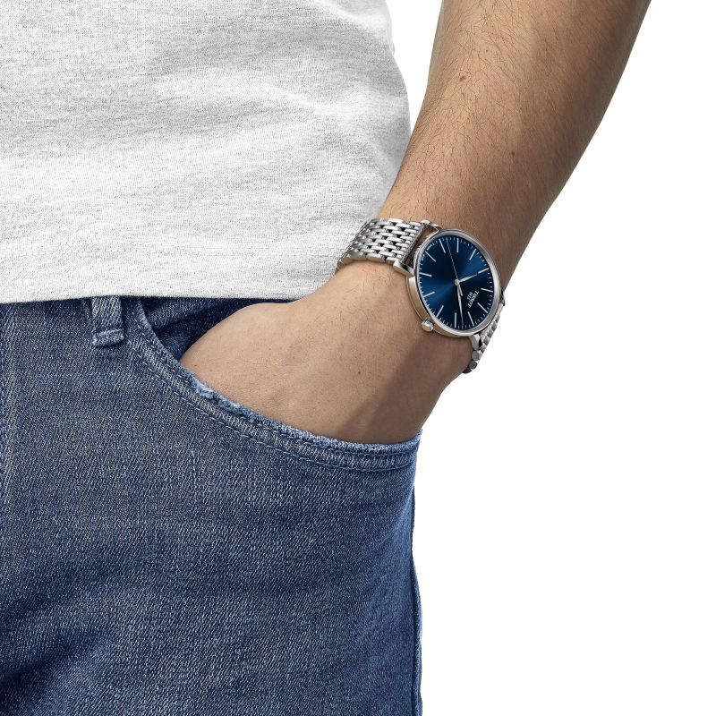 Tissot T1434101104100 Everytime Quartz Gent Blue Dial Stainless Steel Men's Watch - mzwatcheslk srilanka