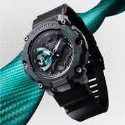 Casio GA-2200M-1AER G Shock Carbon Core Guard Black and Turquoise Men's Watch