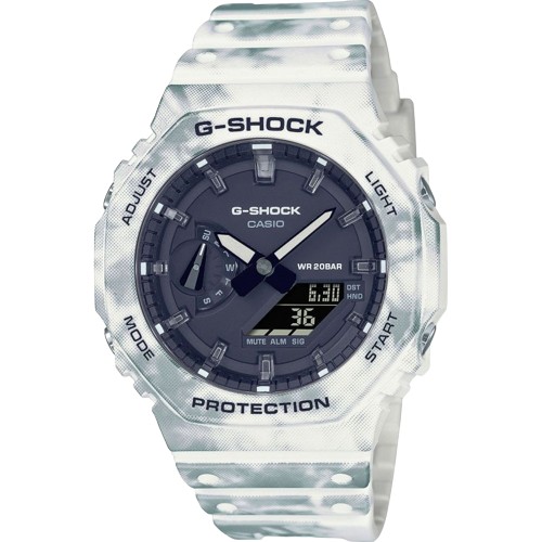 Casio GA-2100GC-7AER G-Shock Frozen Forest Extra Bezel and Strap Set Black Dial Men's Watch