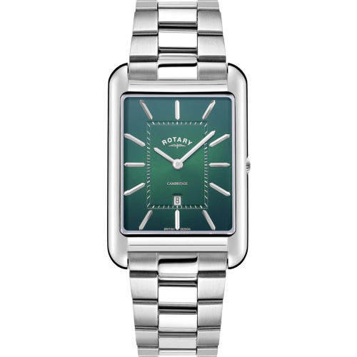 Rotary GB05280/24 Cambridge Square Green Dial Stainless Steel Bracelet Men's Watch