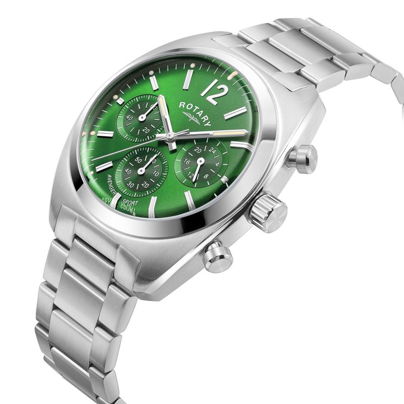 Rotary GB05485 24 Avenger Sport Chronograph Green Dial Stainless