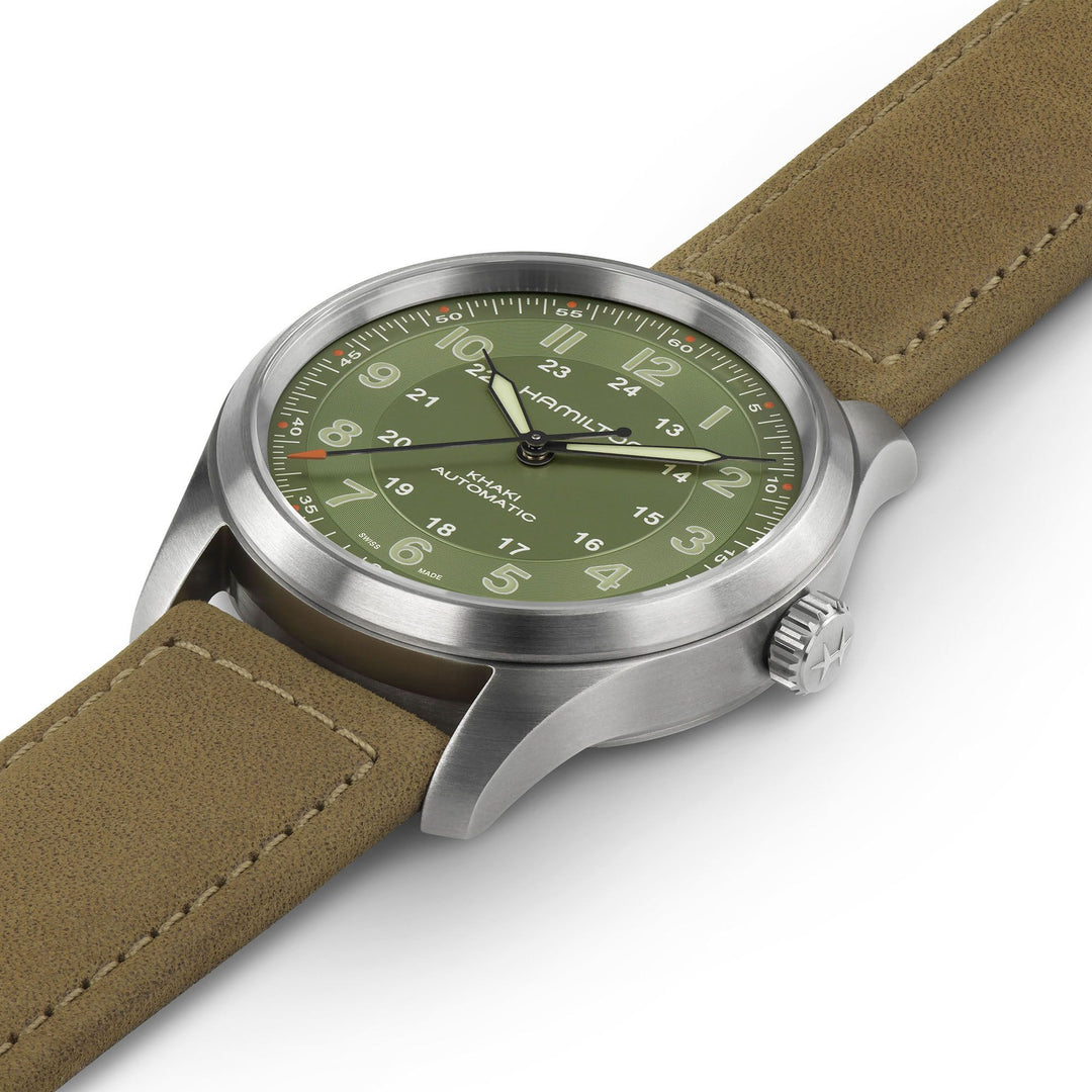 Hamilton  H70205860  Khaki Field Titanium 38mm Green Dial Automatic Men's Watch