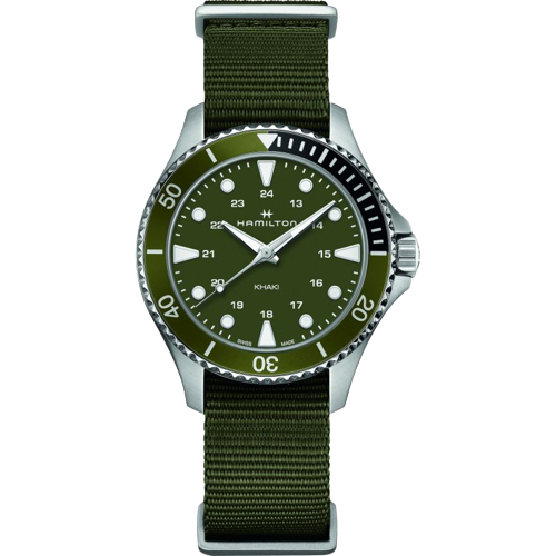 Hamilton H82241961 Khaki Navy Scuba Quartz 37mm Green Dial Green NATO Men's Watch