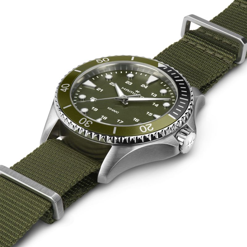 Hamilton H82241961 Khaki Navy Scuba Quartz 37mm Green Dial Green NATO Men's Watch