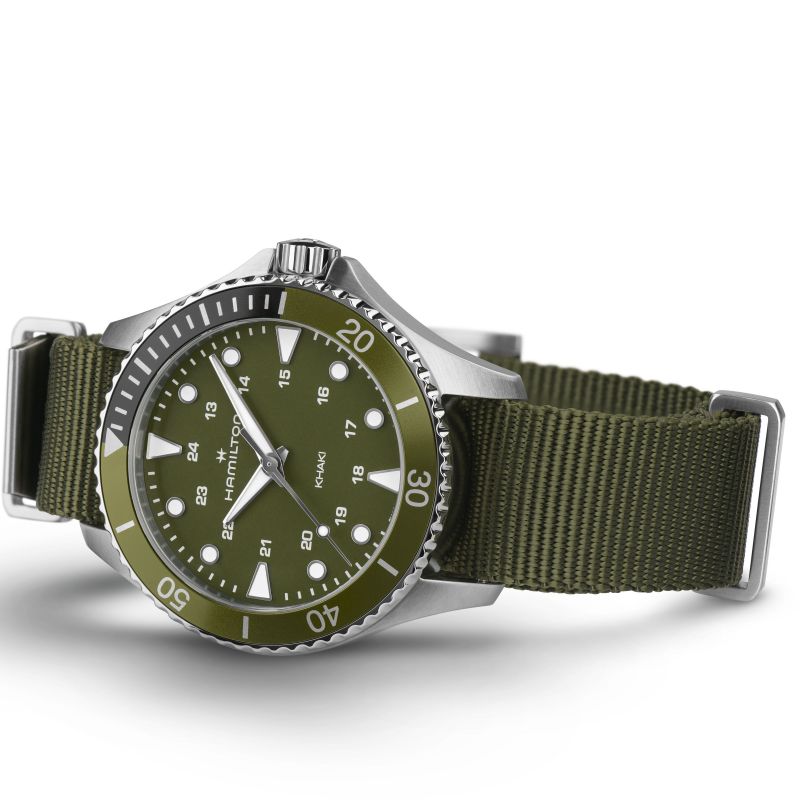 Hamilton H82241961 Khaki Navy Scuba Quartz 37mm Green Dial Green NATO Men's Watch