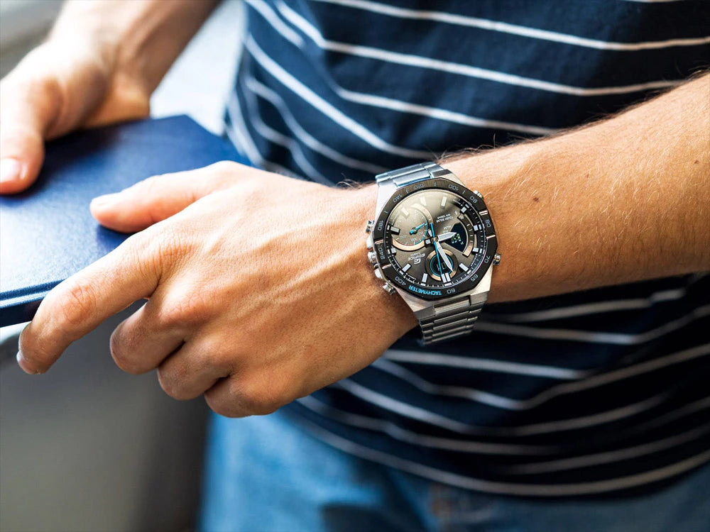 Casio ECB 950DB 1AEF Edifice Chronograph Blue Dial Stainless Steel