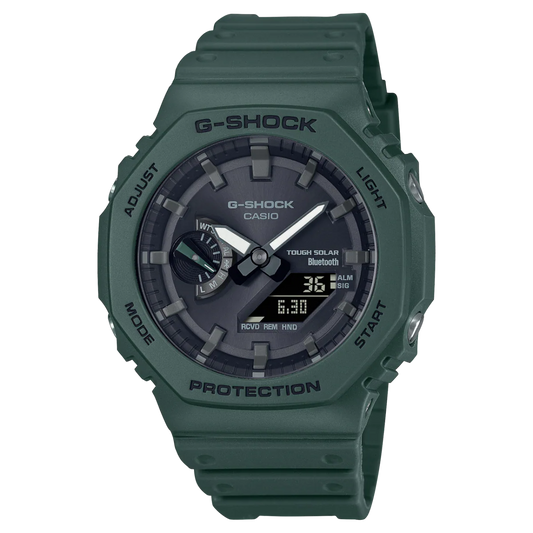 Casio G-shock GA-B2100-3AER Bluetooth  Solar Power Watch Green Resin Strap Mens Watch