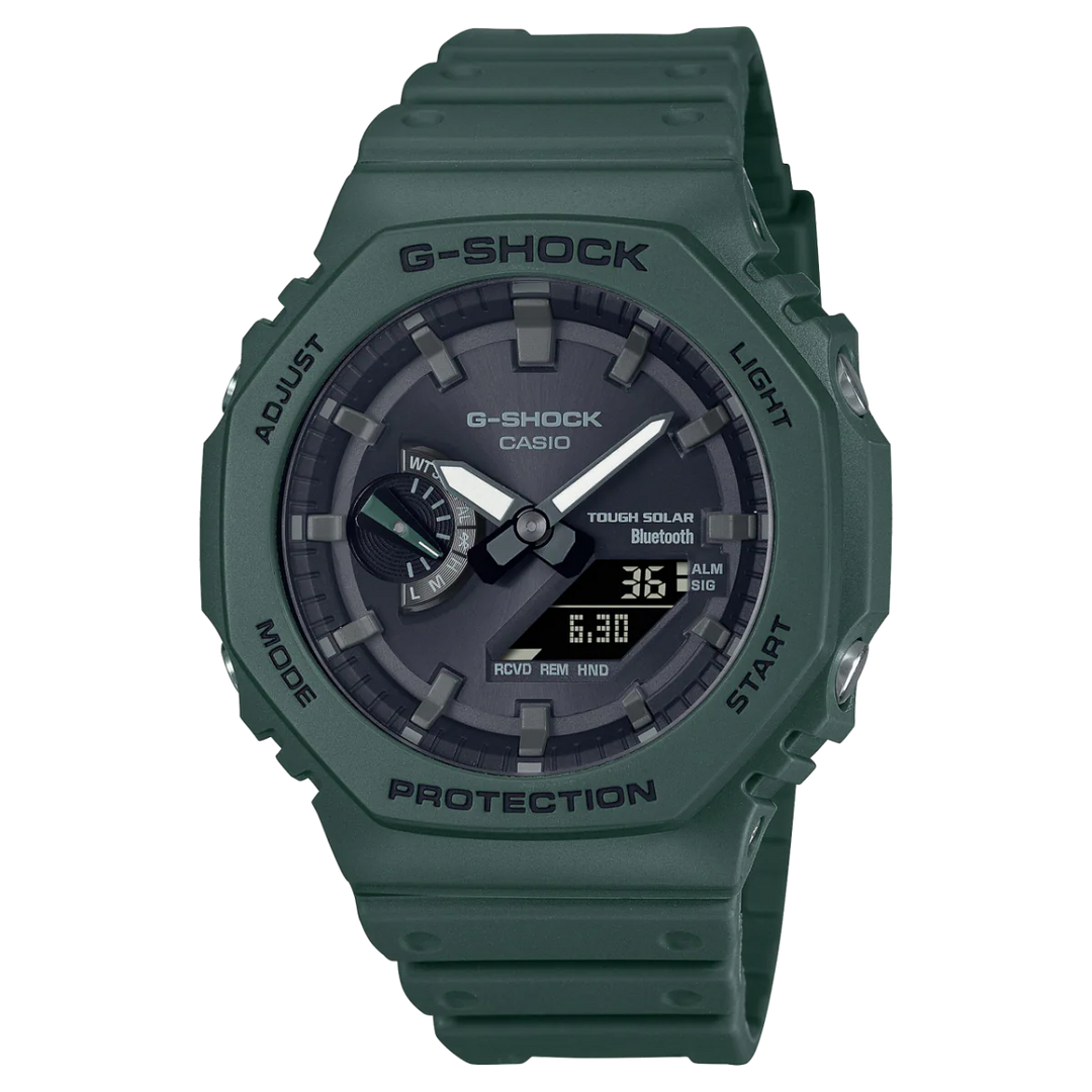 Casio G-shock GA-B2100-3AER Bluetooth  Solar Power Watch Green Resin Strap Mens Watch