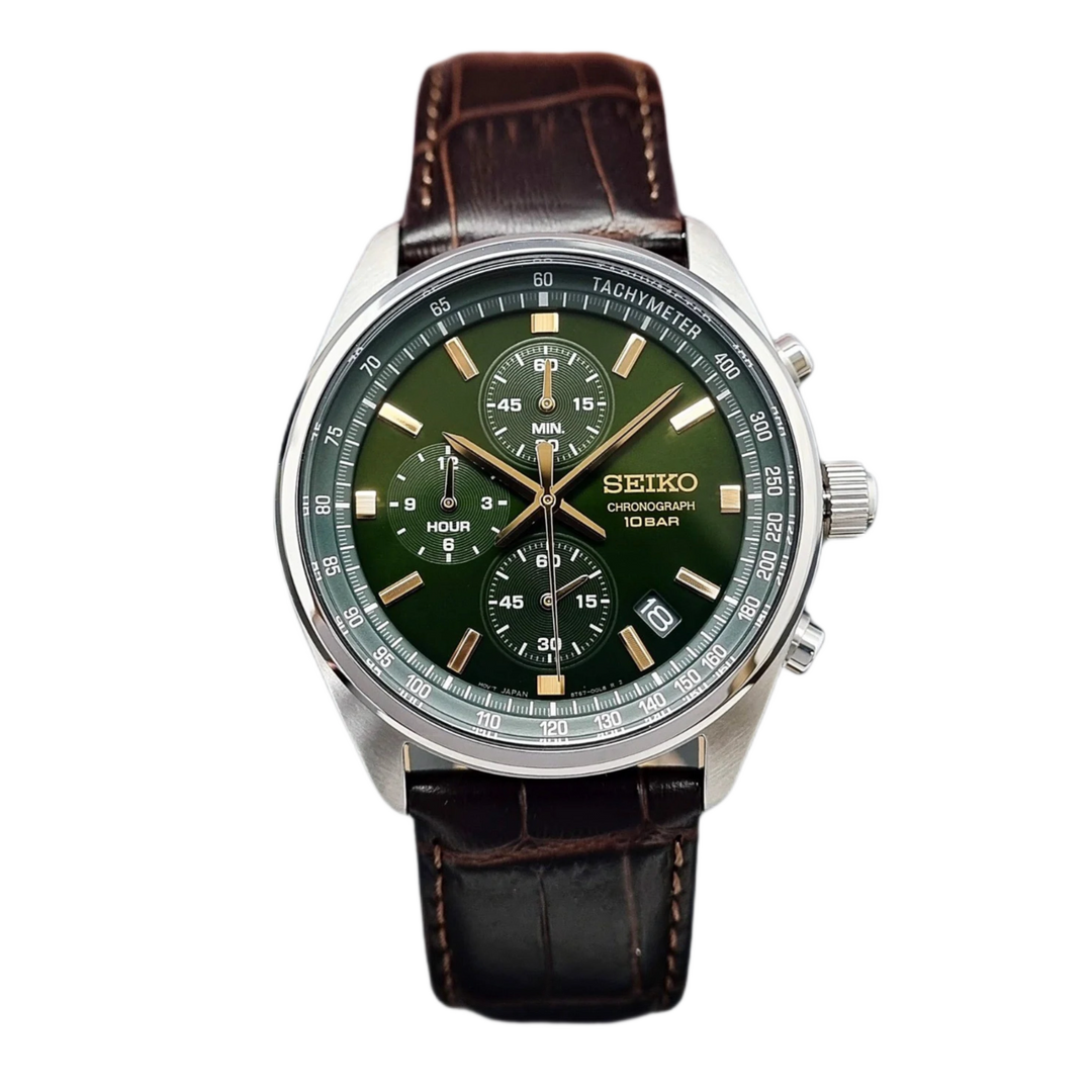 Seiko SSB385P1 Chronograph Quartz Green Dial Men's Watch