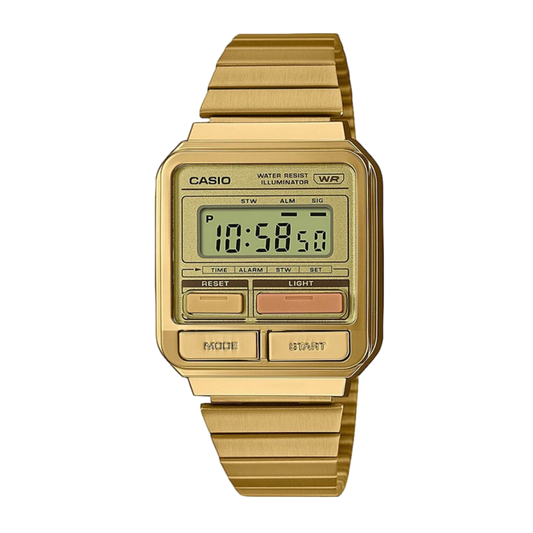 Casio Vintage Retro Digital Dial / Gold PVD Stainless Steel Bracelet  A120WEG-9AEF Women's Watch