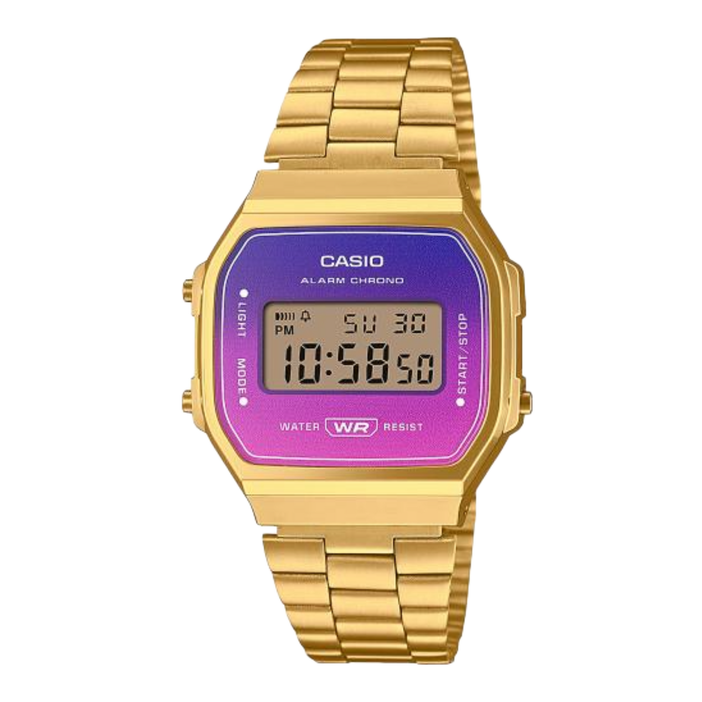 Casio Retro Digital Quartz (38.6mm) Gradated Hue Dial / Gold PVD  A168WERG-2AEF Unisex Gold Watch
