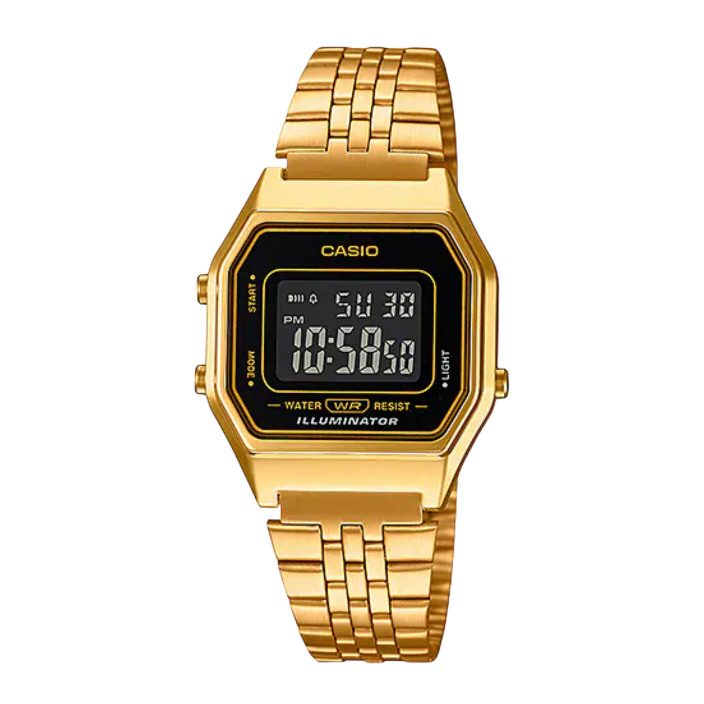 Casio Vintage Illuminator (28.6mm) Digital Dial / Stainless Steel  LA680WGA-1BDF Women's Gold Watch