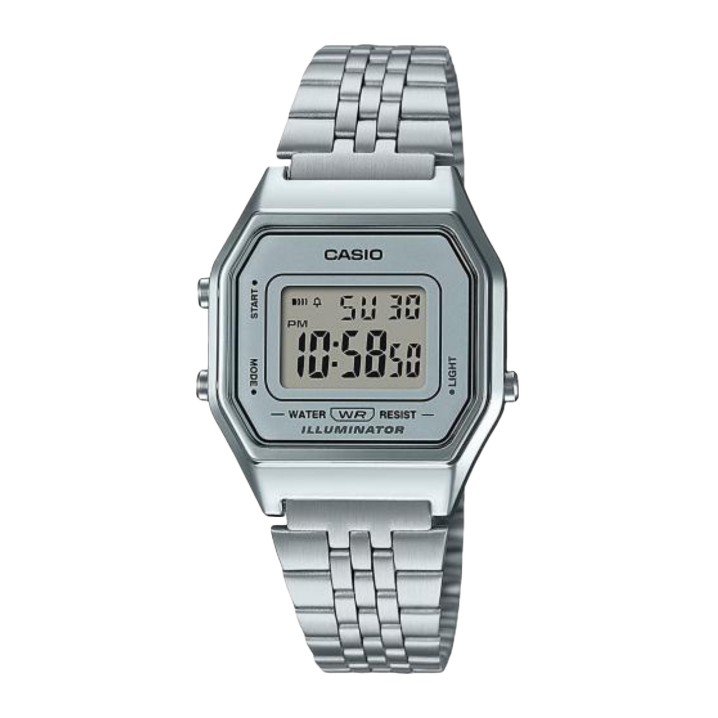 Casio Vintage Illuminator (28.6mm) Digital Dial / Stainless Steel  LA680WGA-7 Silver Dial Women's Watch