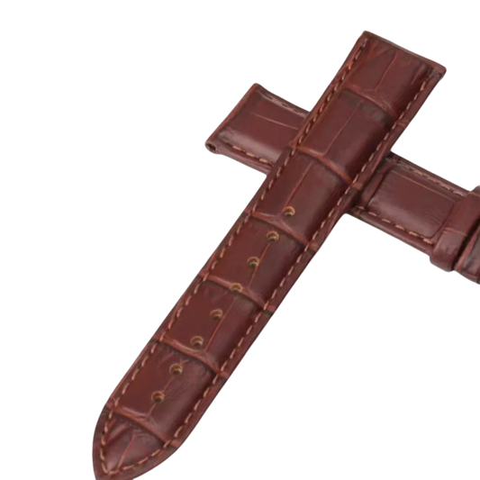 19mm Coffee/Dark Brown Maikes Croc Style Genuine Leather  Replacement watch strap for Seiko 5 SNXS , Citizen