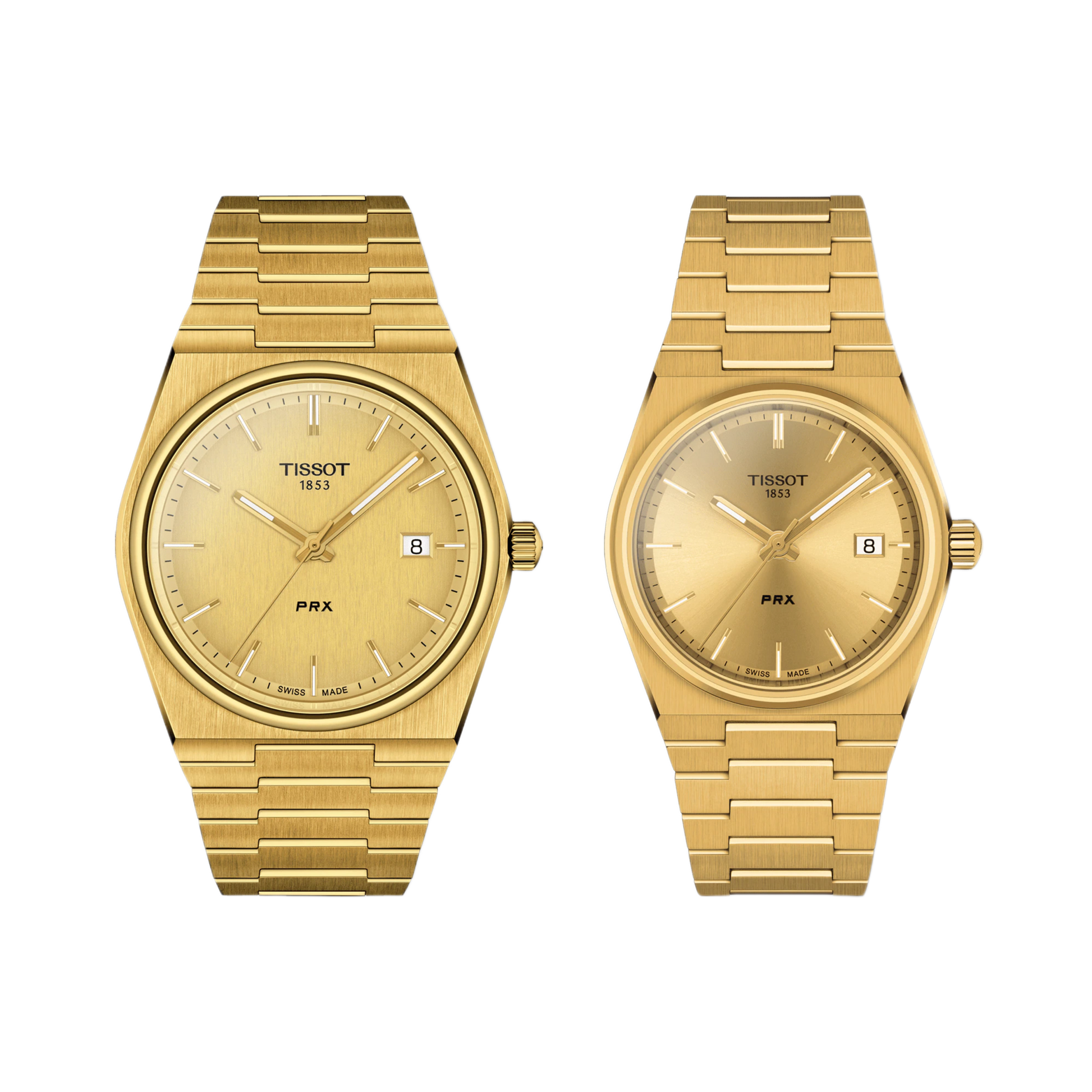 Tissot PRX Quartz His Hers Gold Dial Couples Watch mzwatcheslk