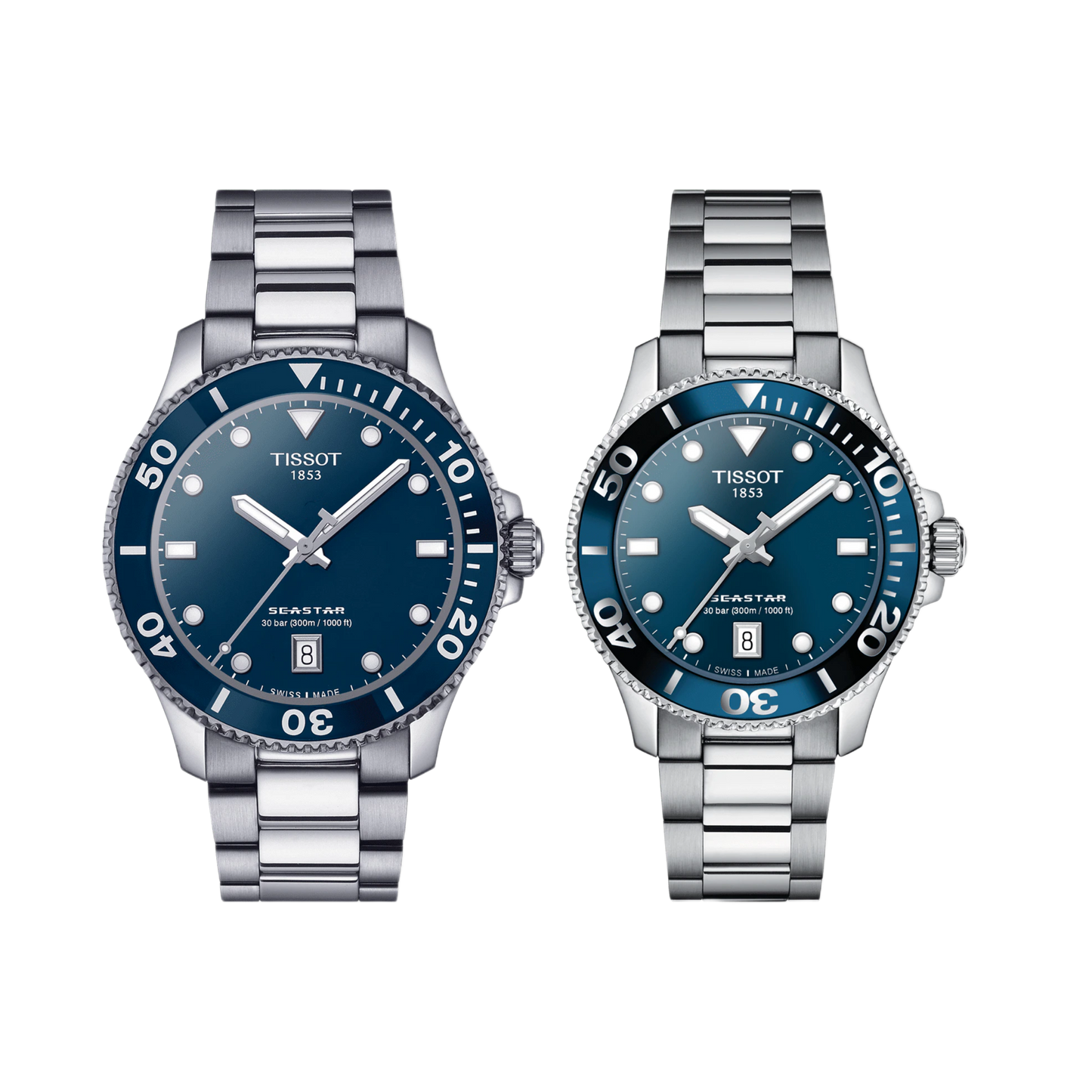 Tissot Seastar Quartz His Hers Blue Dial Couples Watch mzwatcheslk