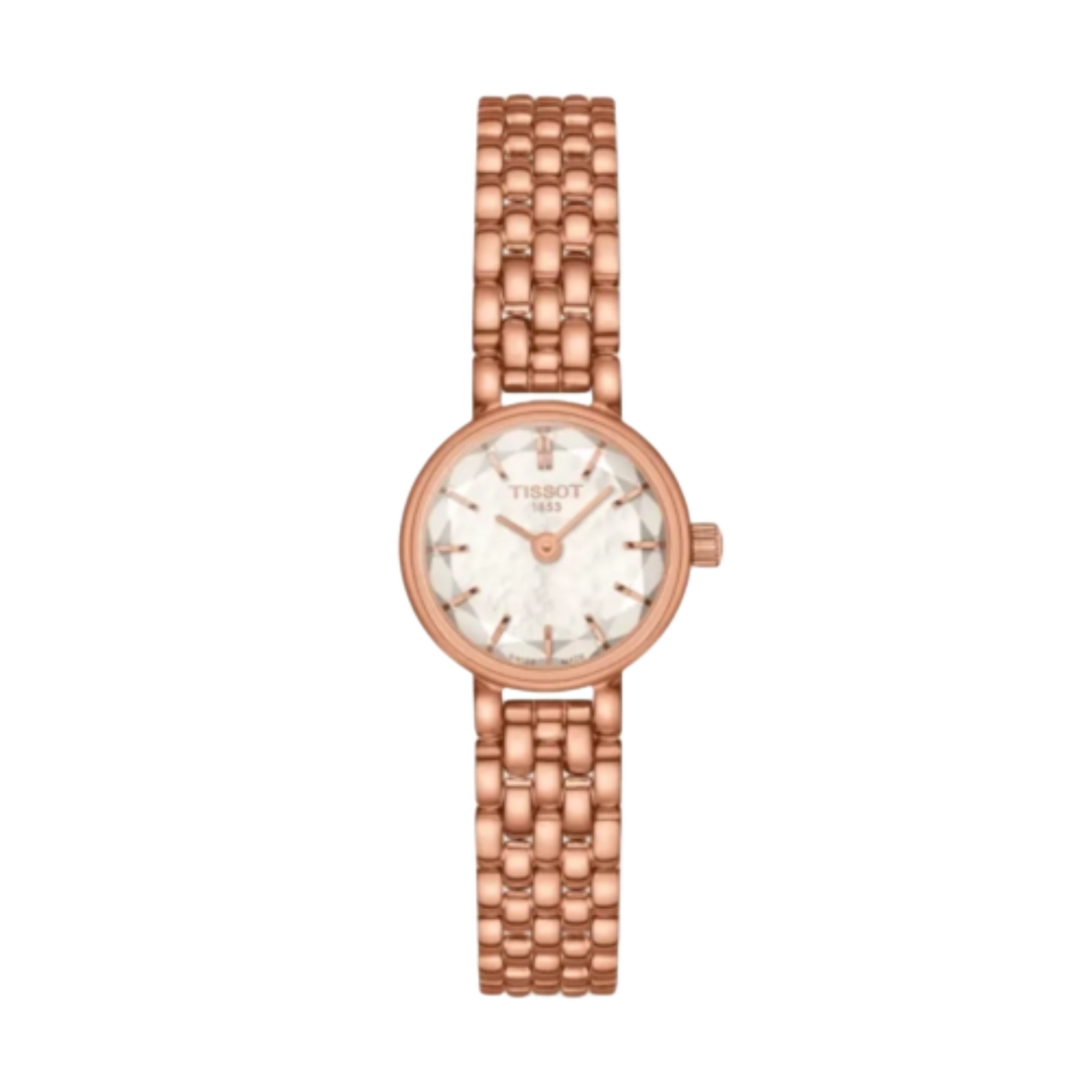 Tissot T1400093311100  Lovely | Facetted Mother-of-Pearl Dial | Rose Gold Stainless Steel Bracelet  Women’s Watch